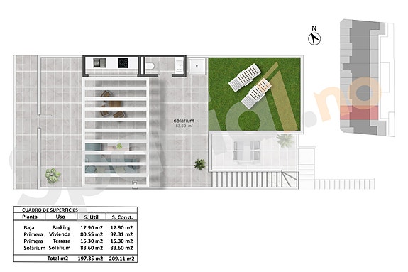 Plantegning takterrasse
