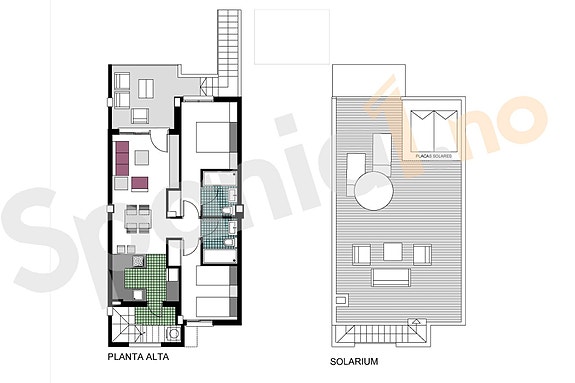 Plantegning toppleilighet med 2 soverom og takterrasse