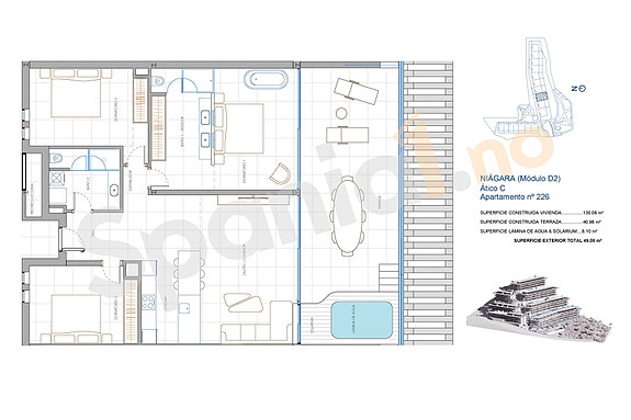 Plantegning Sky Villa med 3 soverom