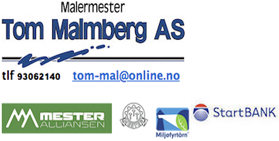 Malermester Tom Malmberg as logo