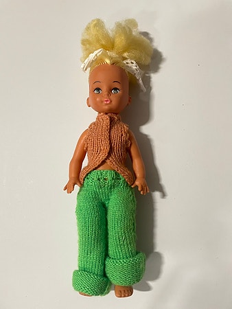 Retro Vintage Dukke m/strikket klær