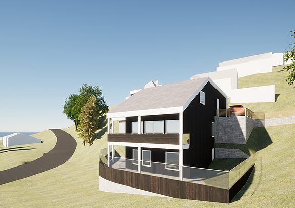 Det godkjente huset er på hele er 260m² over 3 etasjer. 9 soverom + kjellerstue