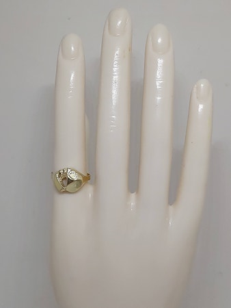 Vintage gullring med stor krone, gull ring, 585, 14karat