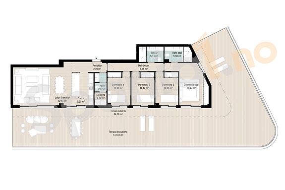Plantegning leilighet med 4 soverom