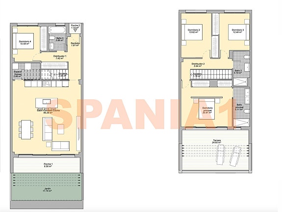 Planløsning for rekkehus
