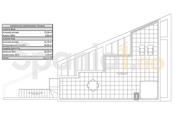 Plantegning takterrasse (tilvalg)