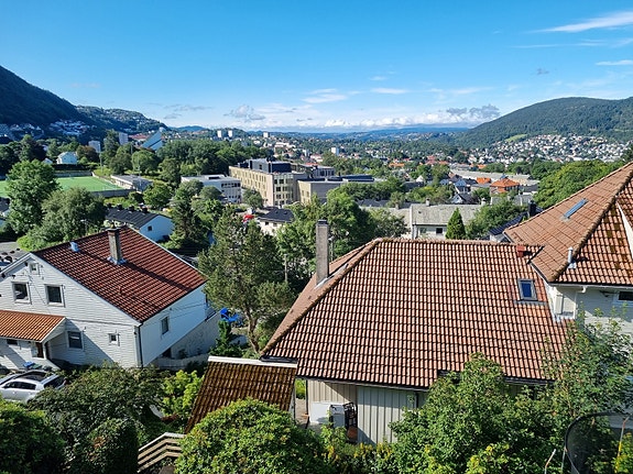 Utsikt over byen mot sør vest