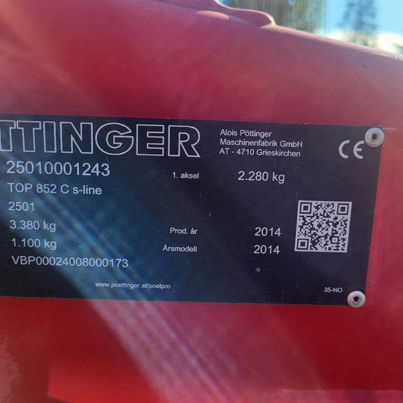 Pøttinger 852 CS-line 2014, kr 210 000,-