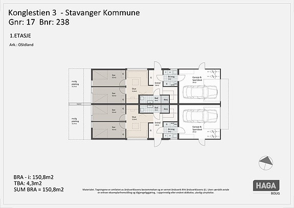 Konglestien-3-Stavanger-HagaBolig-Tomannsbolig-Salgsplan-farge-1.etasje-22.10.2024