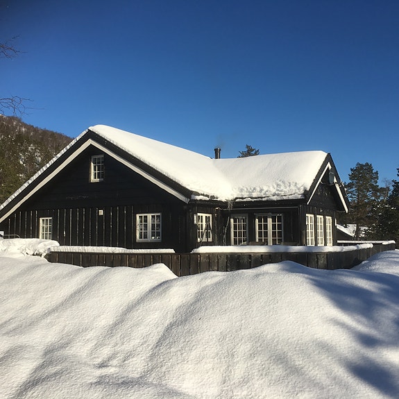 Familievennlig, koselig hytte på Kvamskogen