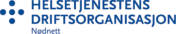 Helsetjenestens driftsorganisasjon for nødnett HF logo