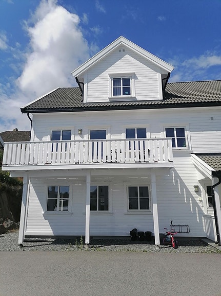 Fasade, leiligheten nederst til venstre