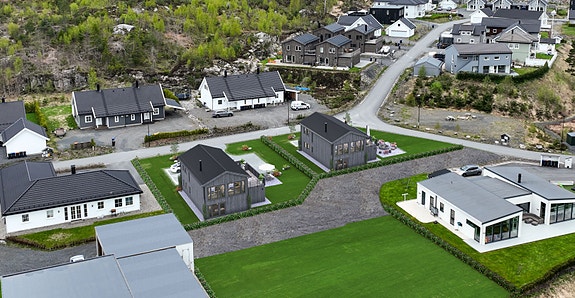 Illustrasjon som viser de prosjekterte boligene på Røyrmyr 25 og 27.