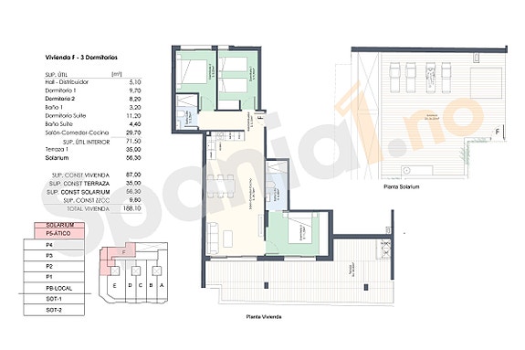 Plantegning toppetasje med takterrasse