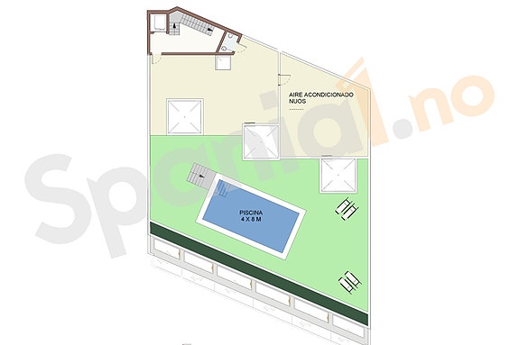 Felles takterrasse med basseng