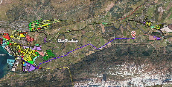 Kun 5km inn til sentrum