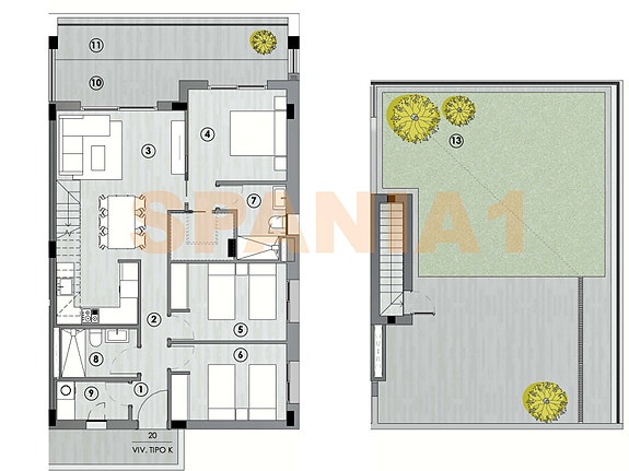 Plantegning av denne boligen