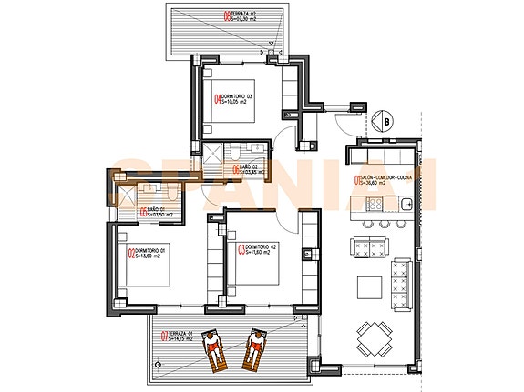 Plantegning - Leilighet med 3 soverom