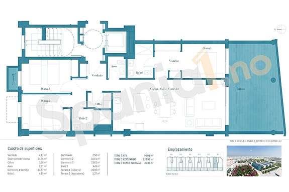 Plantegning leilighet med 3 soverom
