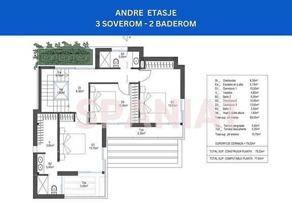 Plantegning villa nr. 3
