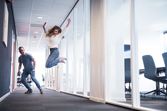 Alltid noe spennende som skjer i gangene på Upheads-kontoret