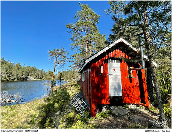 Skarpenæring Turisthytte (Kragerø Turlag). Foto: Frode Steffensen