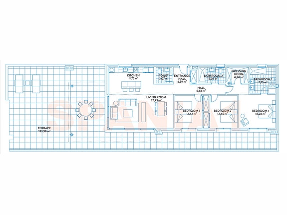 Plantegning av leiligheten