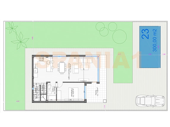 Plantegning av villaen - 1.etg