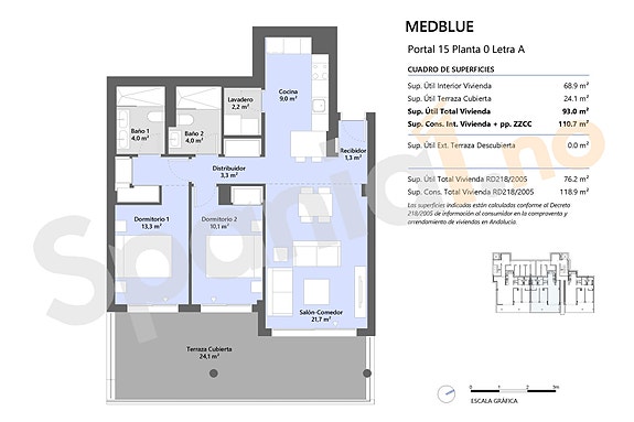 Plantegning leilighet  med 2 soverom