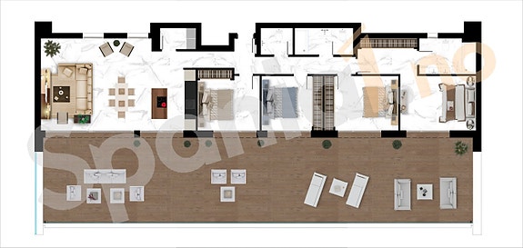 Plantegning penthouse med 4 soverom