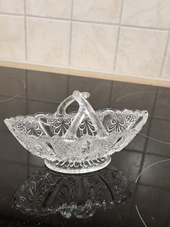 Høvik Pressglass teskjekurv - vintage, retro