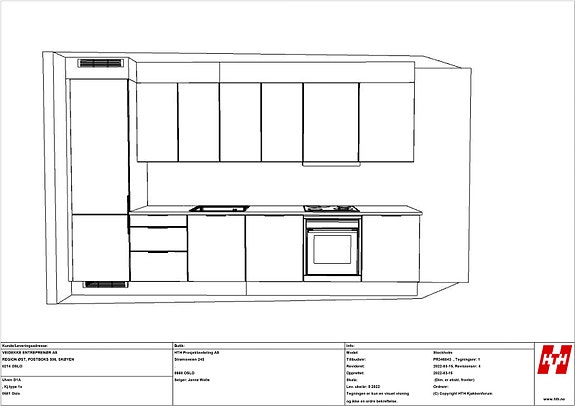 Kjøkkentegning for leilighet 3010 i Ulvenkroken 1 borettslag, side 1