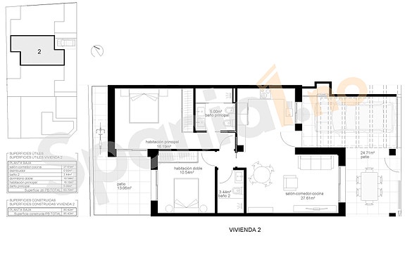Plantegning leilighet nr. 2