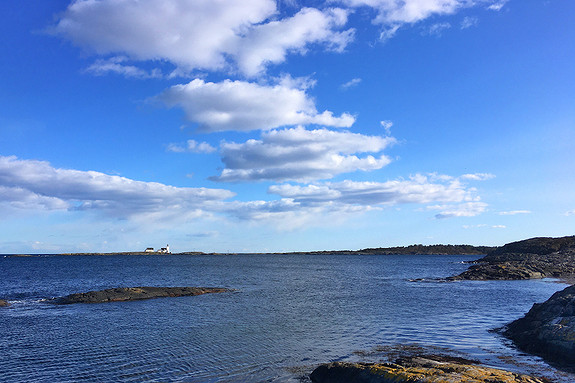 Homborsund fyr, sett fra Kalvehageneset