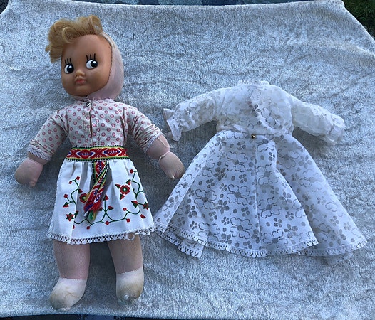 Gammel dukke - 32 cm - vintage / retro