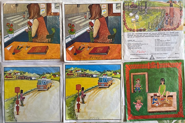 6 stk. LP vintage retro for barn Televinkens trafikklubb