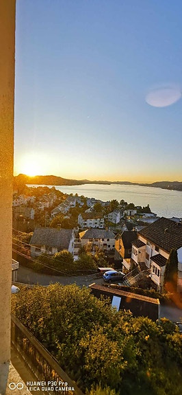 Utsikt fra rom som leies ut