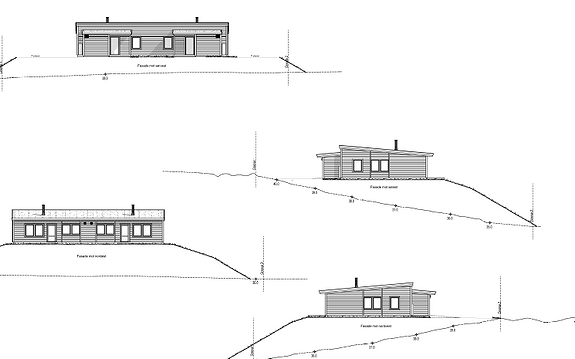 Fasadetegninger av tomannsboligen