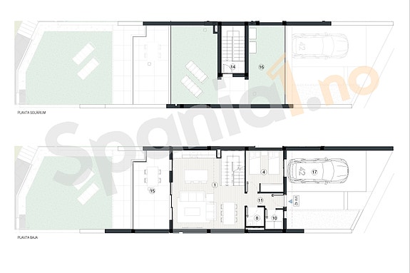 Plantegning hovedplan og takterrasse