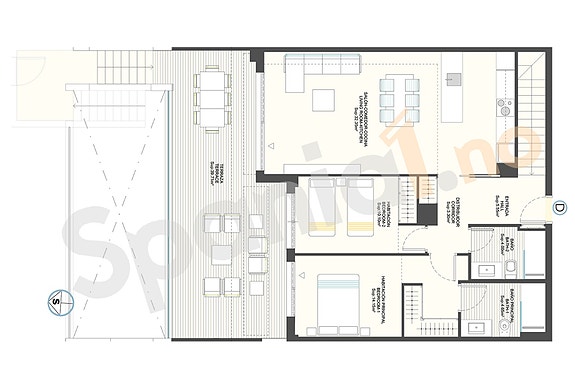 Plantegning duplex leilighet med 2 soverom