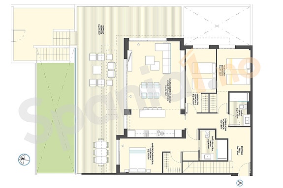 Plantegning duplex leilighet med 3 soverom