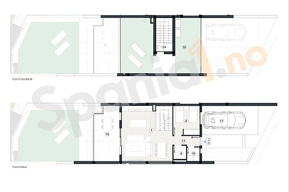 Plantegning hovedplan og takterrasse