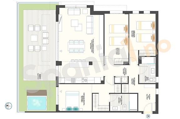 Plantegning leilighet med 3 soverom