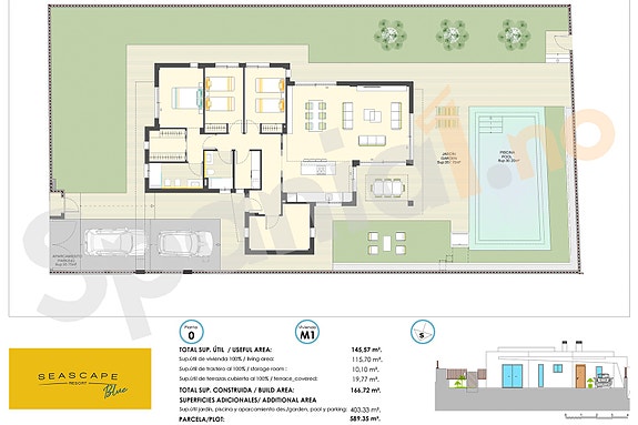 Plantegning villa #1 med 3 soverom
