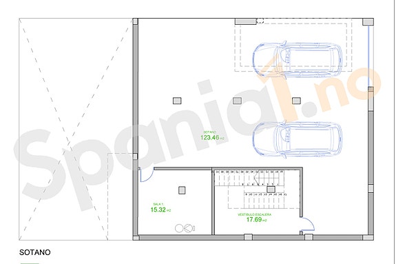 Plantegning kjeller/garasje