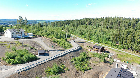 Dronebilde over området