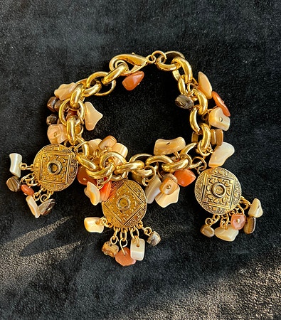 Nydelig vintage anker armbånd med pynt