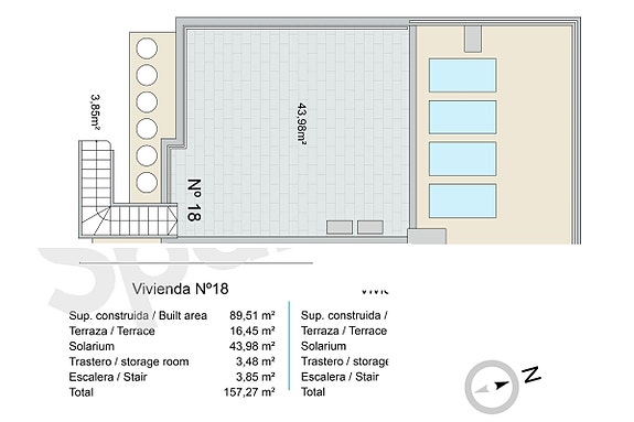 Plantegning toppleilighet med 3 soverom og takterrasse