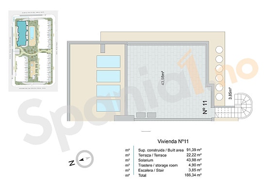 Plantegning toppleilighet med 3 soverom og takterrasse