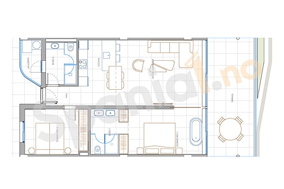 Plantegning leilighet med 2 soverom - #201